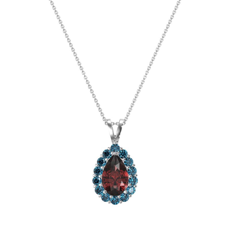 Pear Drop Halo Simple Necklace
