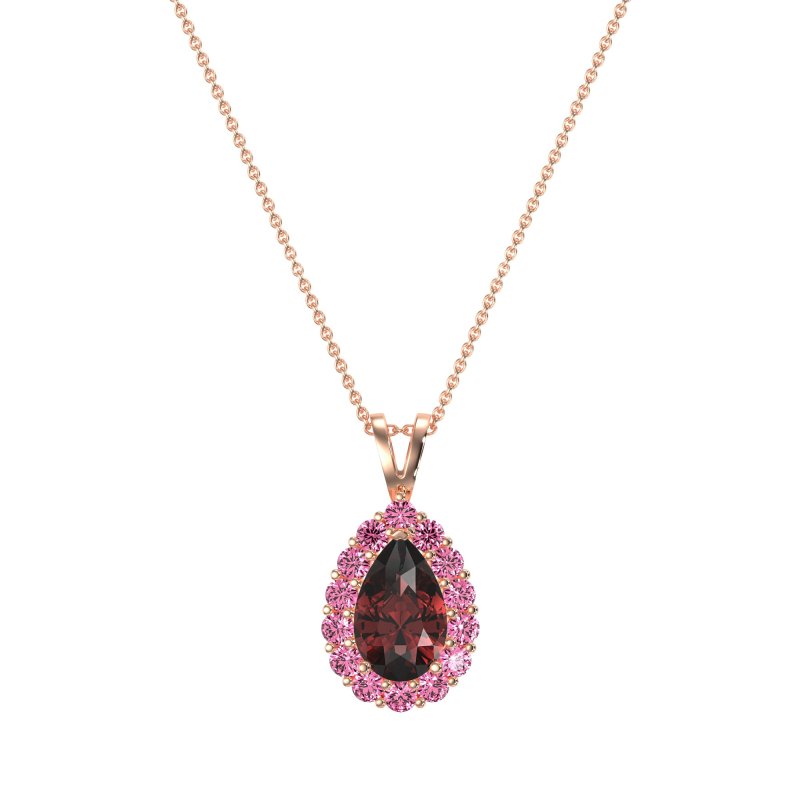 Pear Drop Halo Simple Necklace