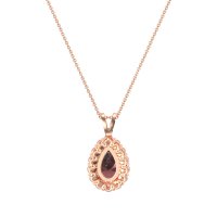 Pear Drop Halo Simple Necklace