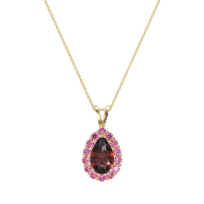 Pear Drop Halo Simple Necklace