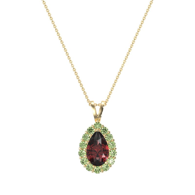 Pear Drop Halo Simple Necklace