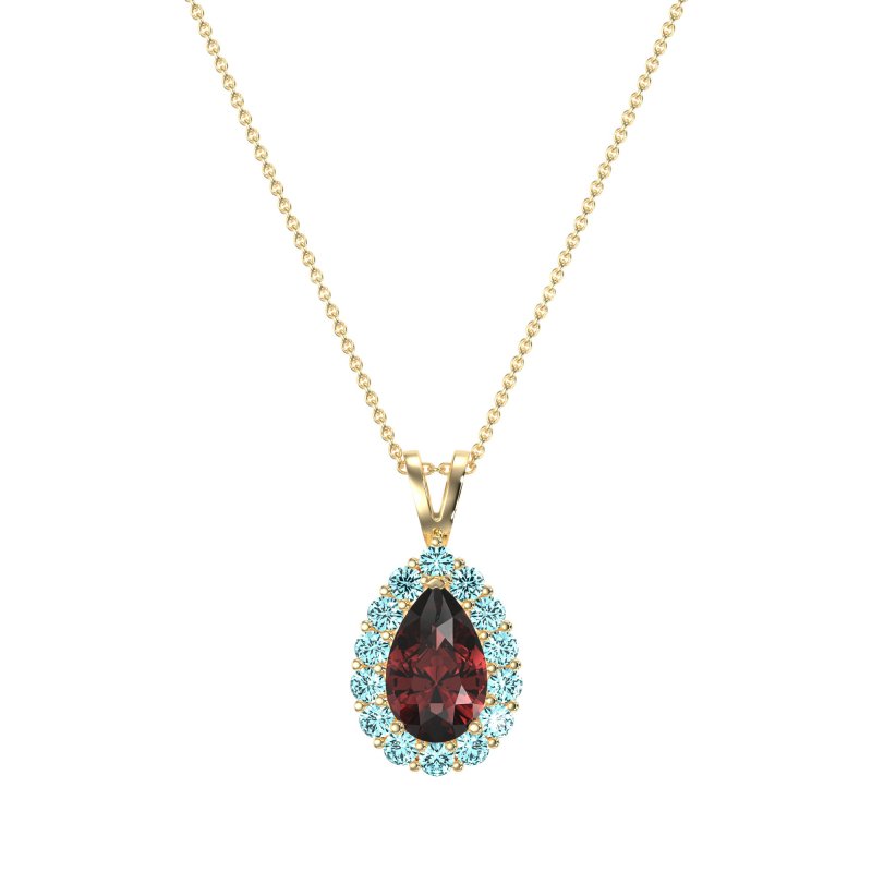 Pear Drop Halo Simple Necklace