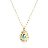 Pear Drop Halo Simple Necklace