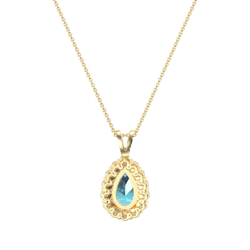 Pear Drop Halo Simple Necklace