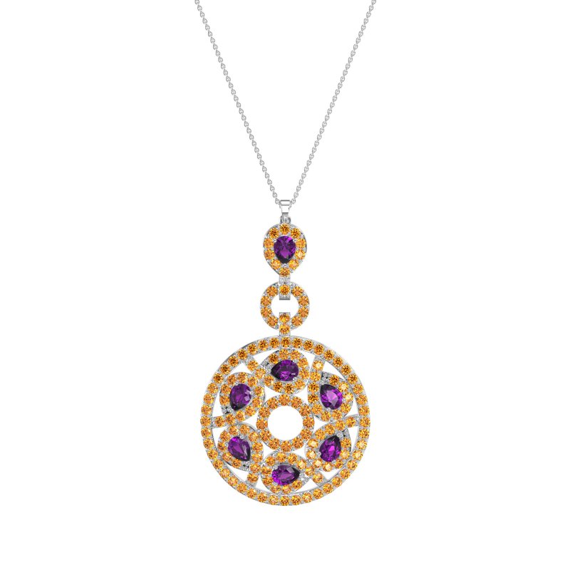Medallion Pear Necklace