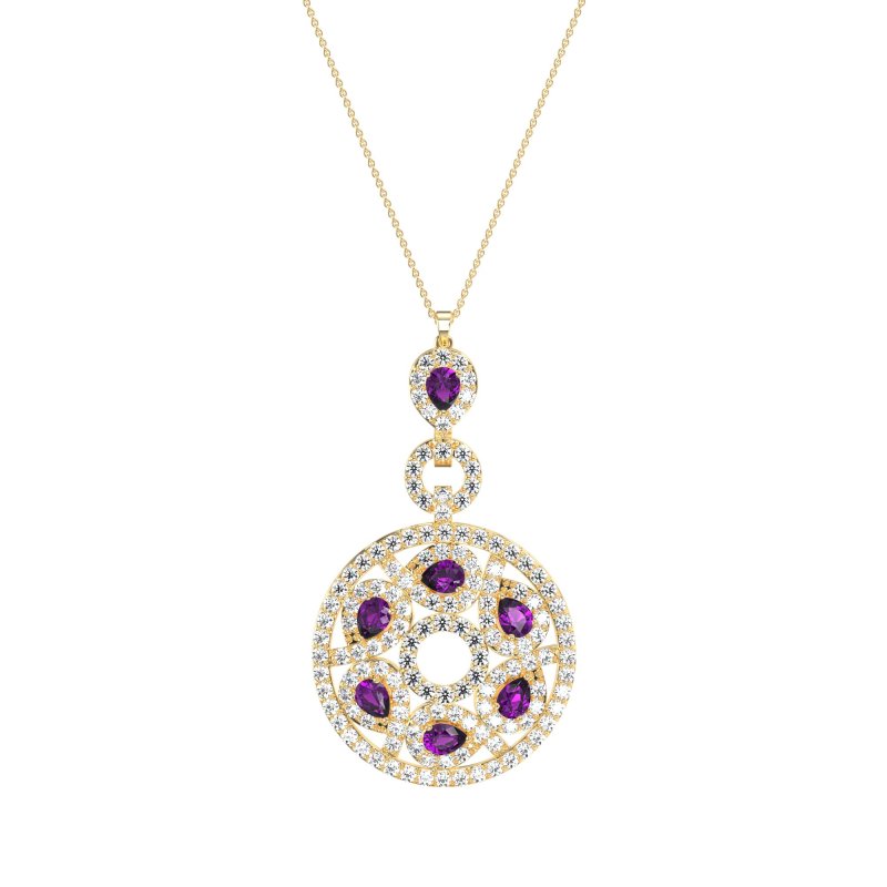 Medallion Pear Necklace
