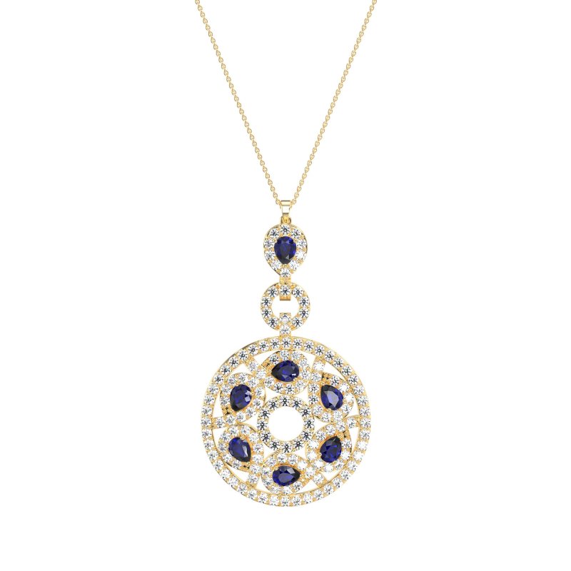 Medallion Pear Necklace