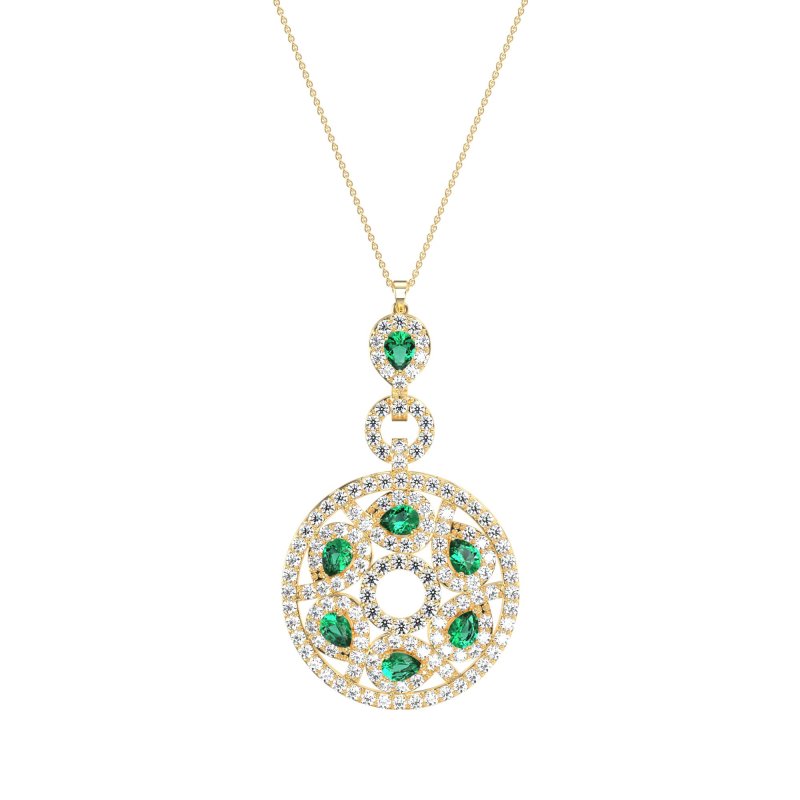 Medallion Pear Necklace