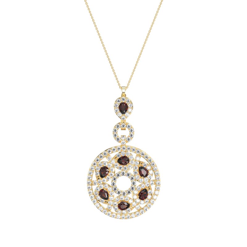 Medallion Pear Necklace