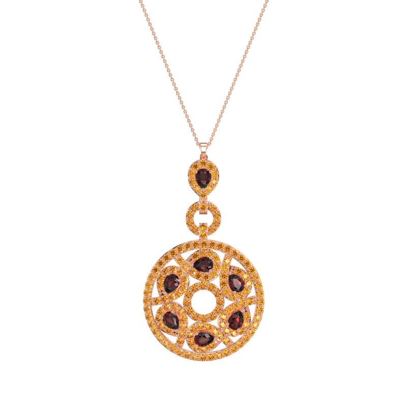 Medallion Pear Necklace