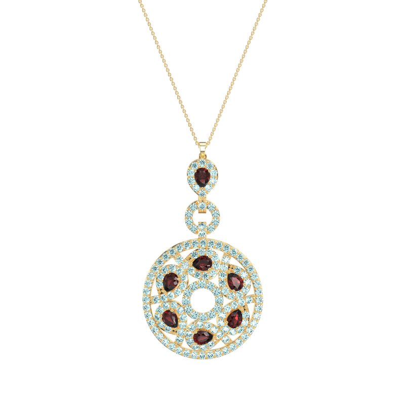 Medallion Pear Necklace