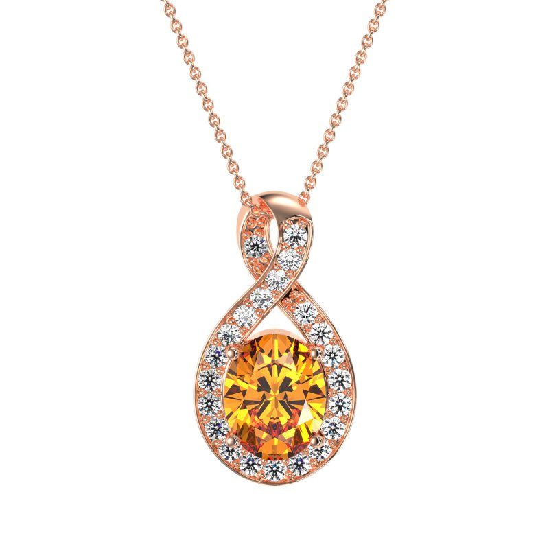 Twisted Infinity Oval Necklace