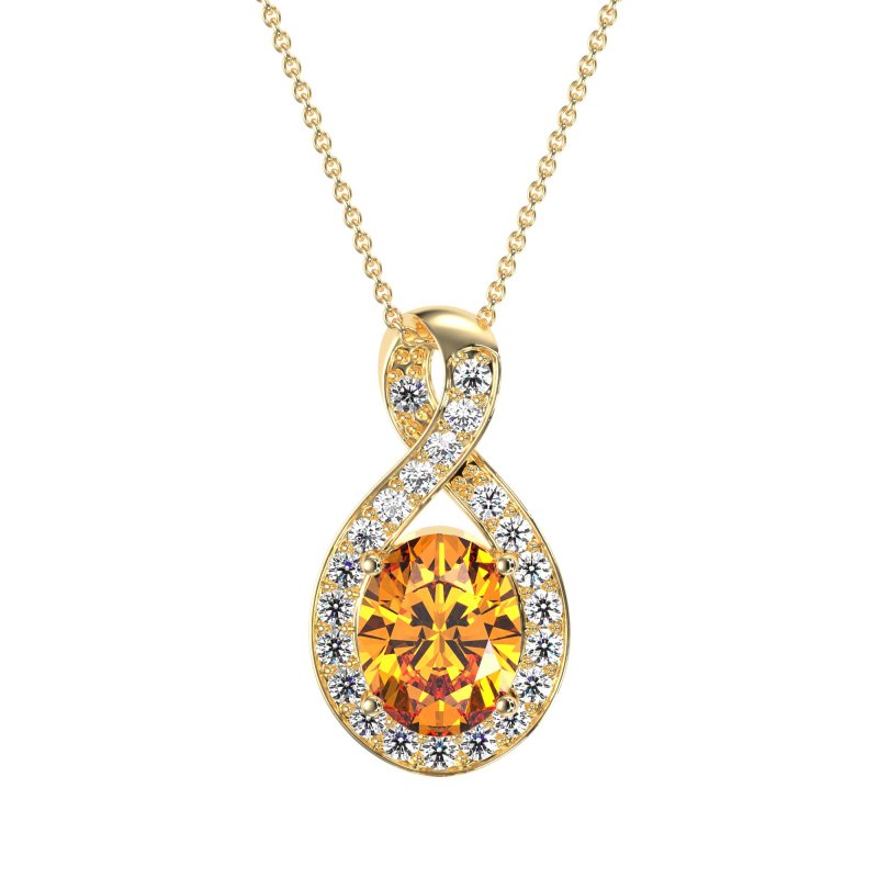 Twisted Infinity Oval Necklace