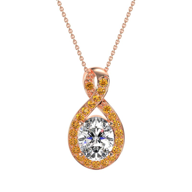 Twisted Infinity Oval Necklace