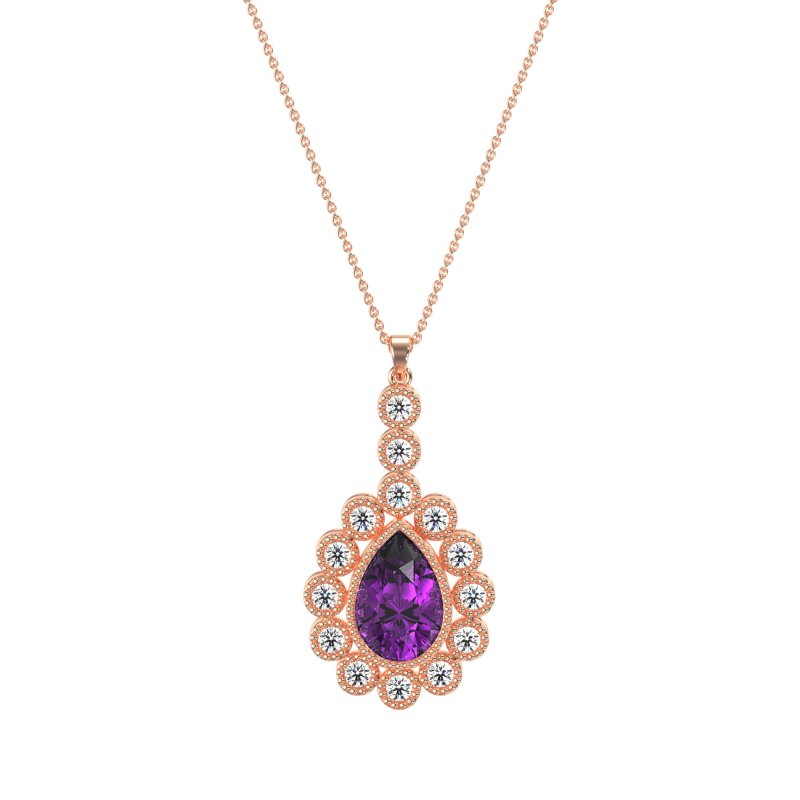 Art-Deco Tear Drop Necklace
