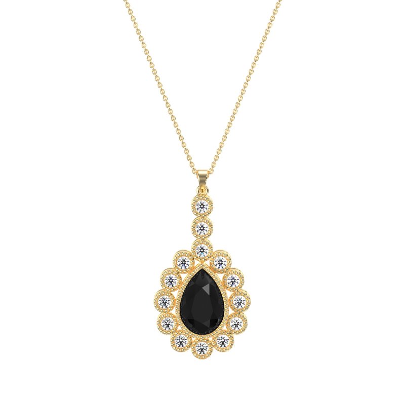 Art-Deco Tear Drop Necklace