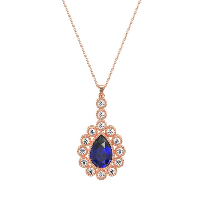 Art-Deco Tear Drop Necklace