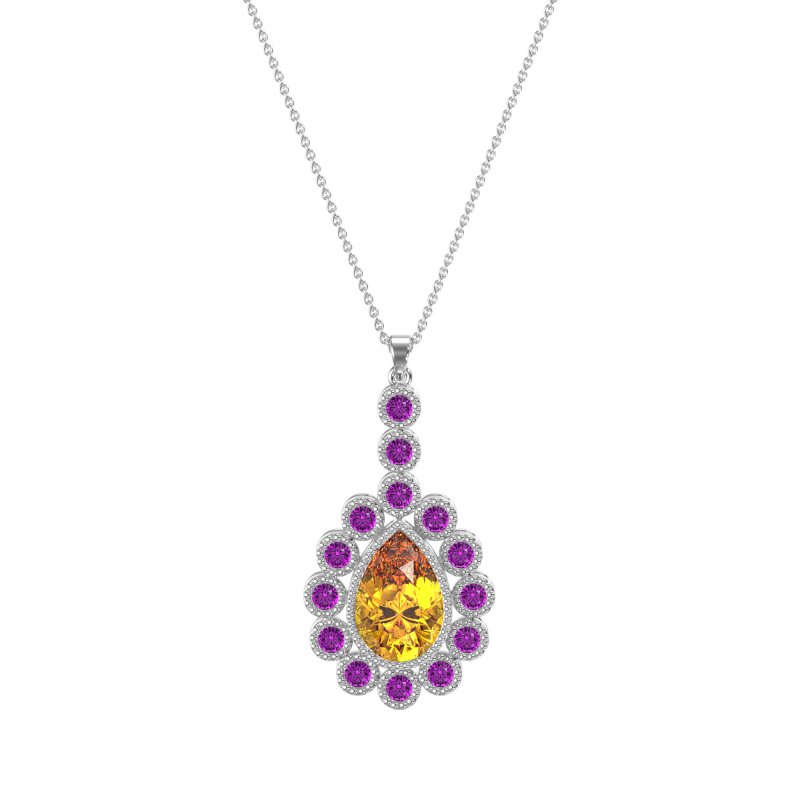 Art-Deco Tear Drop Necklace