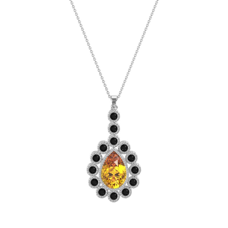 Art-Deco Tear Drop Necklace