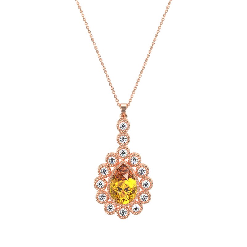 Art-Deco Tear Drop Necklace