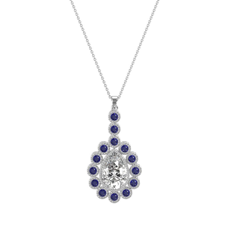 Art-Deco Tear Drop Necklace