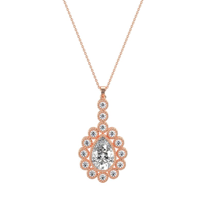 Art-Deco Tear Drop Necklace