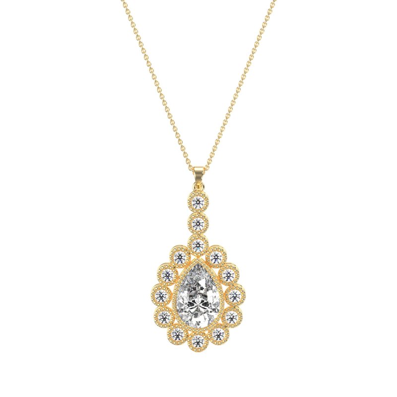 Art-Deco Tear Drop Necklace