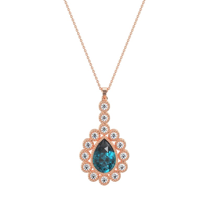 Art-Deco Tear Drop Necklace
