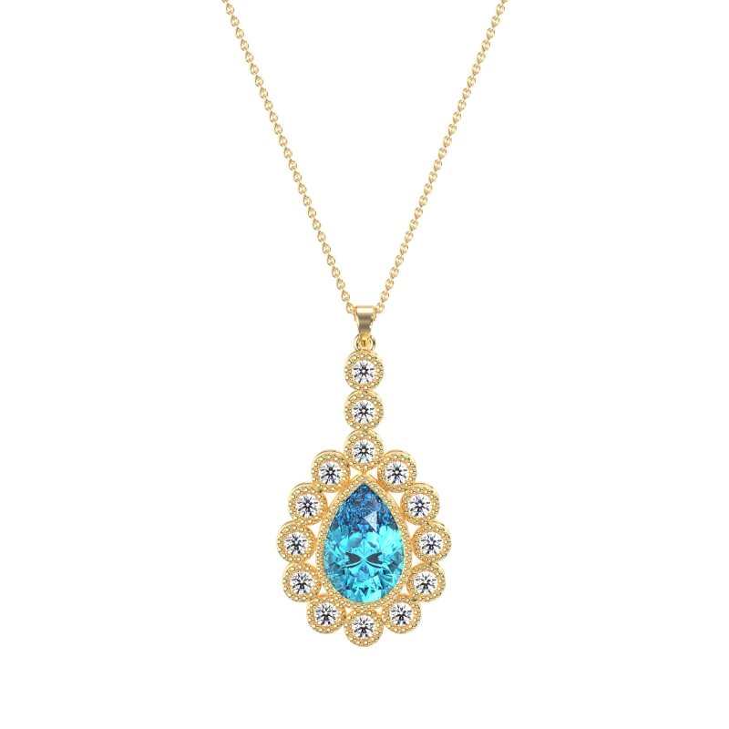 Art-Deco Tear Drop Necklace