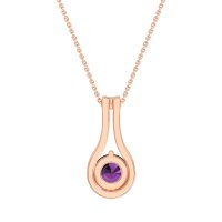 Modern Round Solitaire Necklace