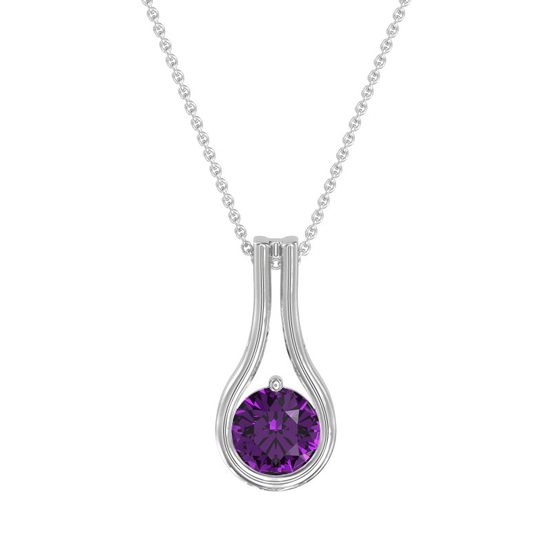 Modern Round Solitaire Necklace