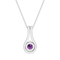 Modern Round Solitaire Necklace