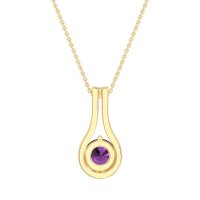 Modern Round Solitaire Necklace