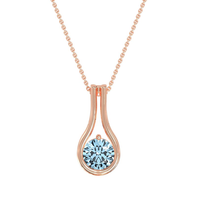 Modern Round Solitaire Necklace