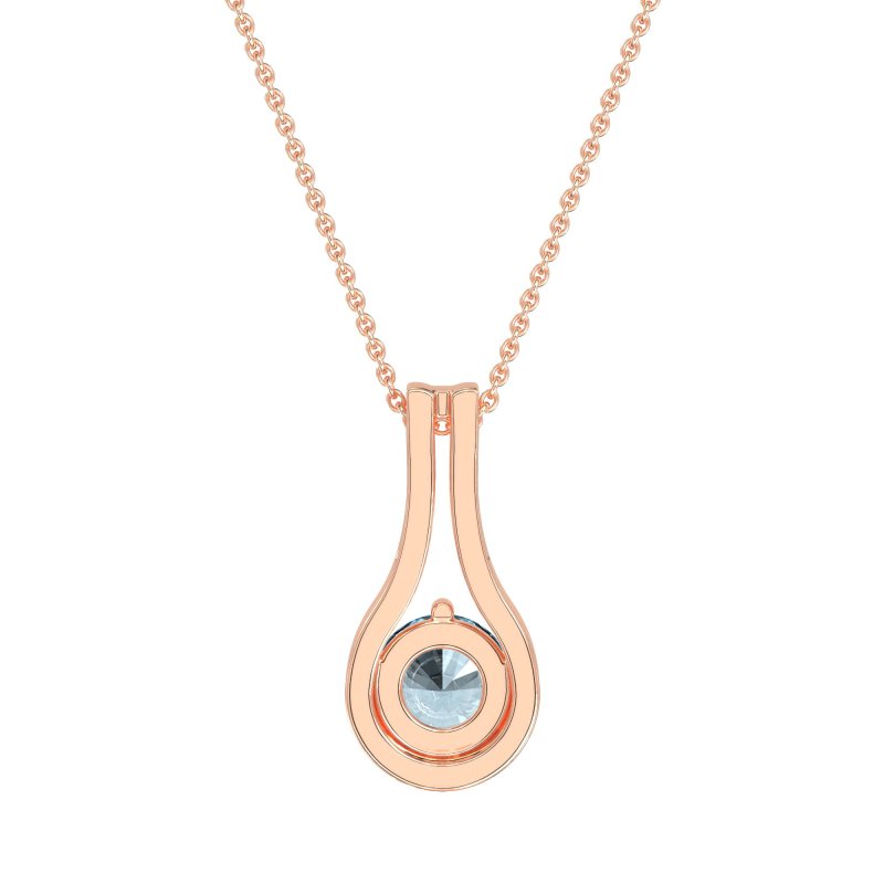 Modern Round Solitaire Necklace