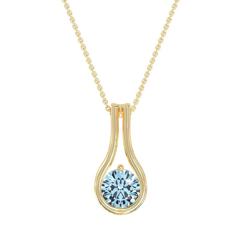 Modern Round Solitaire Necklace