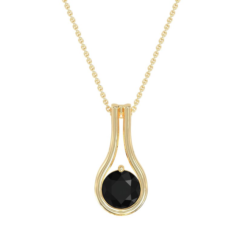 Modern Round Solitaire Necklace