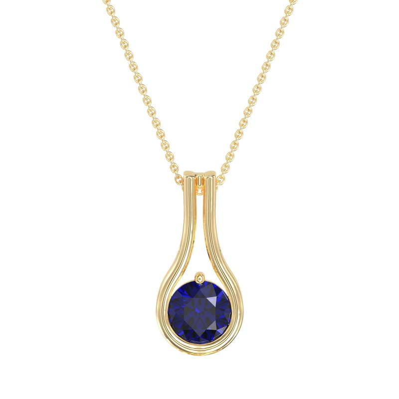 Modern Round Solitaire Necklace