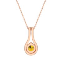 Modern Round Solitaire Necklace