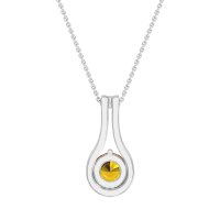 Modern Round Solitaire Necklace