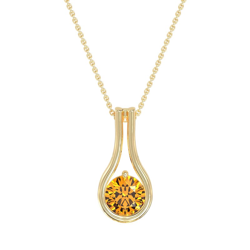 Modern Round Solitaire Necklace