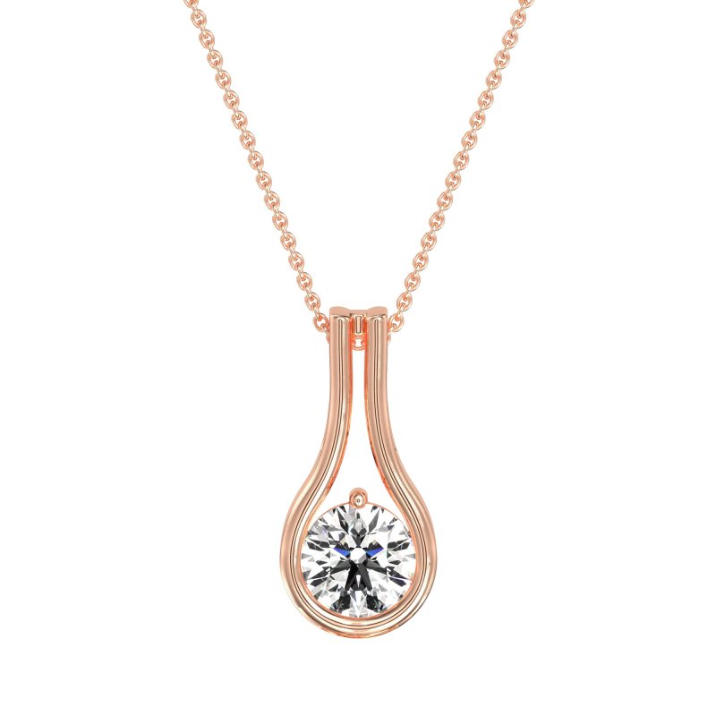Modern Round Solitaire Necklace