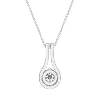 Modern Round Solitaire Necklace