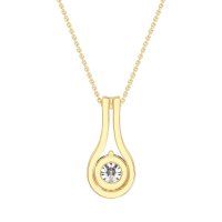 Modern Round Solitaire Necklace
