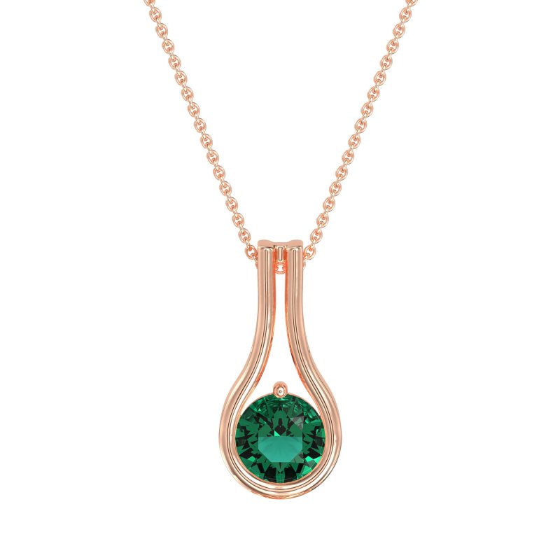 Modern Round Solitaire Necklace