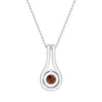 Modern Round Solitaire Necklace
