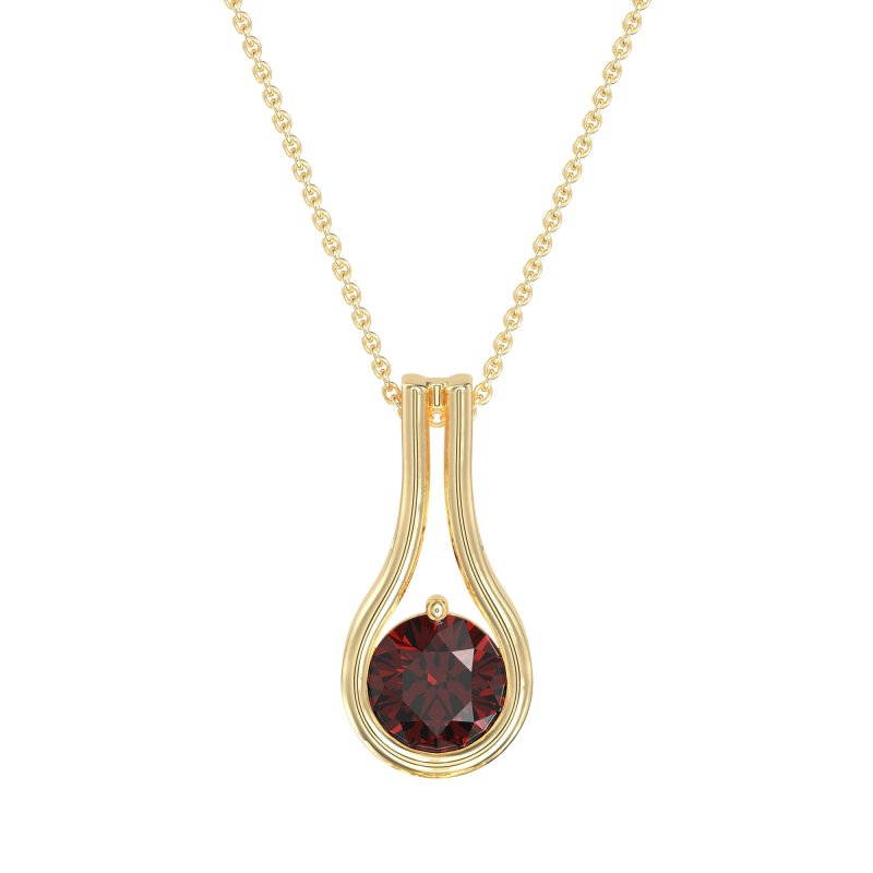 Modern Round Solitaire Necklace