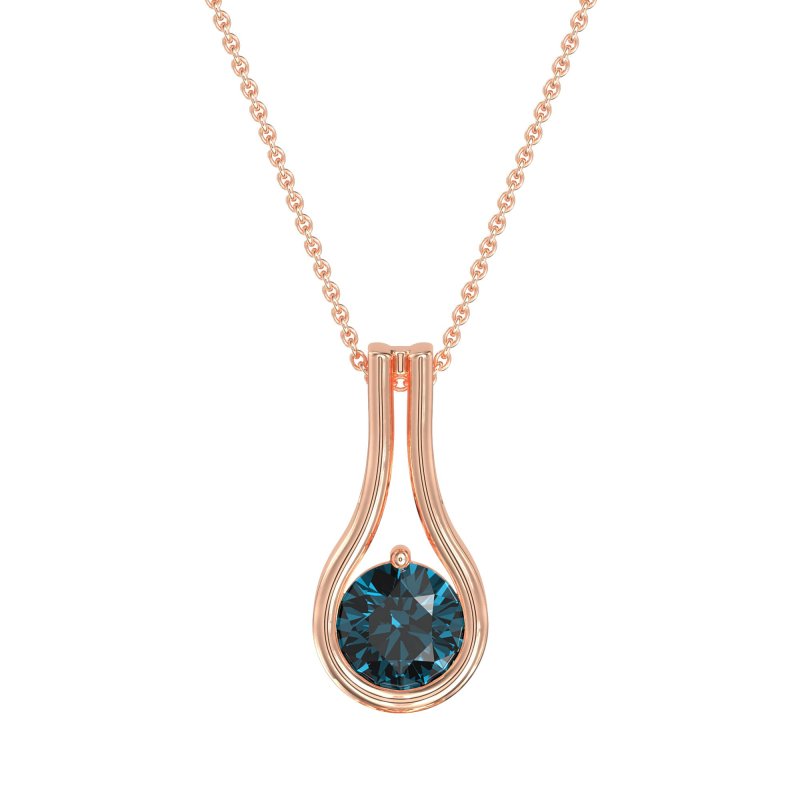 Modern Round Solitaire Necklace