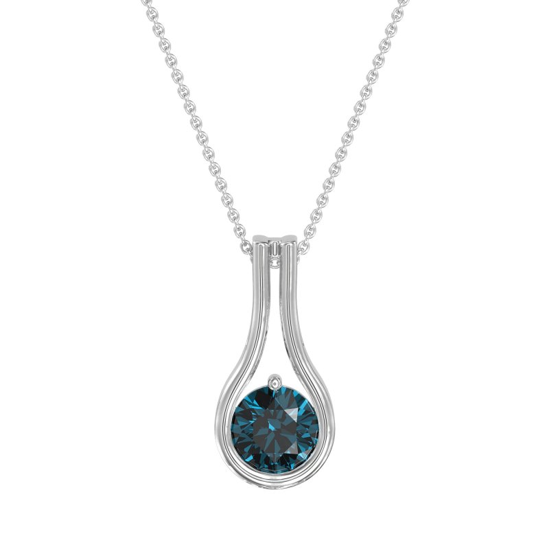 Modern Round Solitaire Necklace