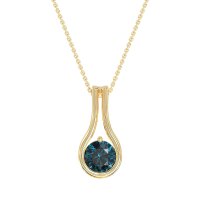 Modern Round Solitaire Necklace